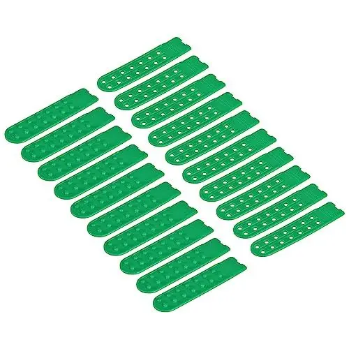 Produktbild: sourcing map 10 Paare Schnappdeckel Riemen Deckel Doppelreihe 14 Löcher Plastik Einstellbar Hut Schnappschloss Ersatz für Kappen Reparaturen (Grün)