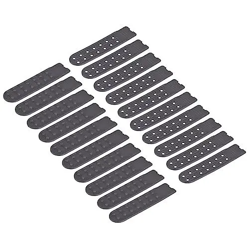 Produktbild: sourcing map 10 Paare Schnappdeckel Riemen Deckel Doppelreihe 14 Löcher Plastik Einstellbar Hut Schnappschloss Ersatz für Kappen Reparaturen (Schwarz)