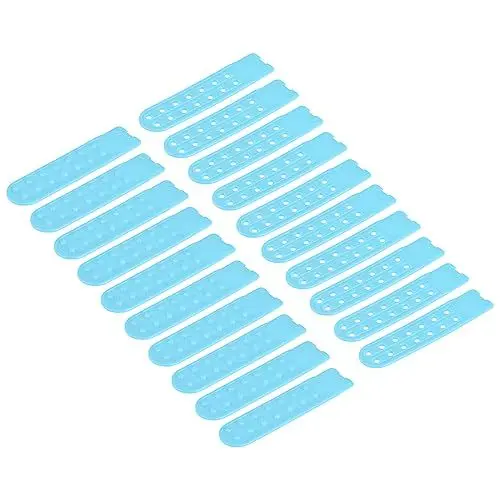 Produktbild: sourcing map 10 Paare Schnappdeckel Riemen Deckel Doppelreihe 14 Löcher Plastik Einstellbar Hut Schnappschloss Ersatz für Kappen Reparaturen (See Blau)