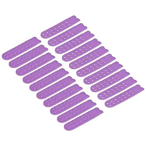 Produktbild: sourcing map 10 Paare Schnappdeckel Riemen Deckel Doppelreihe 14 Löcher Plastik Einstellbar Hut Schnappschloss Ersatz für Kappen Reparaturen (Lila)