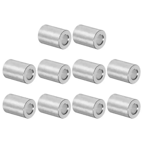 Produktbild: sourcing map 10 Stück Aluminium-Abstandshalter mit 5 mm Bohrung, 10 mm Außendurchmesser, 16 mm Länge, Schraubenabstandsbuchse mit runde Abstandshalter für M5 Schrauben und Stangen