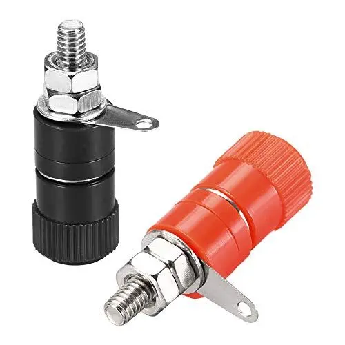 Produktbild: sourcing map 10 Stücke 4mm Lautsprecher Anschluss Verbindungsklemme Bananenstecker Jack Buchse Panel/Chassis Mount Rot Schwarz