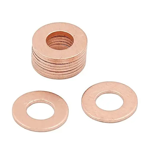Produktbild: sourcing map 10stk Unterlegscheiben 10mm Inner Dmr Kupfer eben Siegel Dichtung Ring für Auto