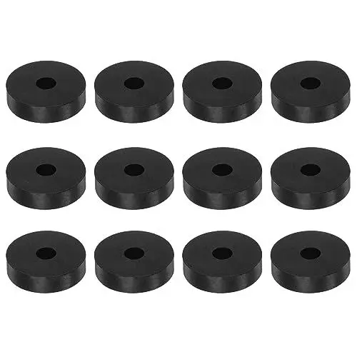 Produktbild: sourcing map 12Stk Gummi Unterlegscheiben Gummi Abstandshalter 40mm AD 10mm ID 10mm Dicke Neoprene Runde Schwingungsdämpfer Pads Isolator Buchsen Distanzhülsen für Autos Boot Zubehör Schwarz