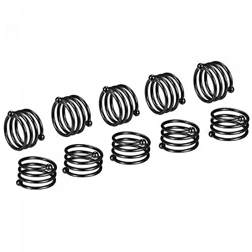Produktbild: sourcing map 12 Stück Serviettenringe 38mm Innendurchm. Legierung Serviettenschnallen für Tischdekorationen Essen Weihnachtsfeier DIY Schwarz