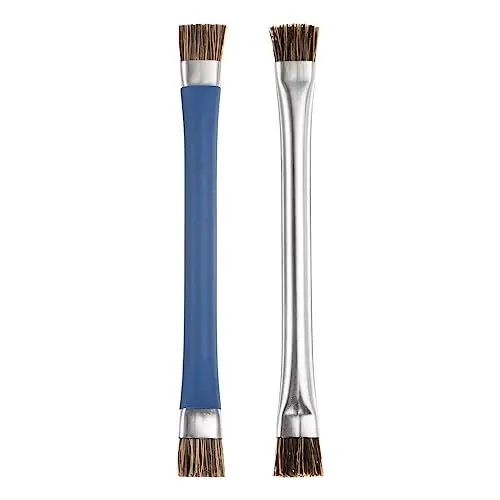Produktbild: sourcing map 12x15mm Doppelkopf Telefon Hauptplatine IC Reinigung Pinsel Borsten Haar Antistatisch ESD Pinsel Reiniger für Computer Handy Blau + Silberton