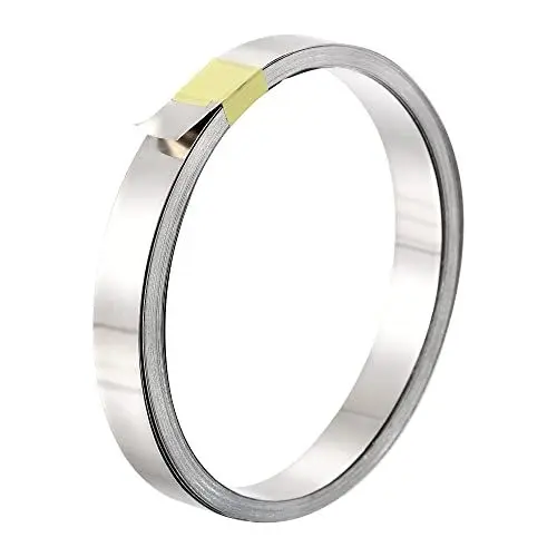 Produktbild: sourcing map 1 Rolle Vernickelte Stahlband Verbindungsplatten Stahlband 5 Meter für Batterie und Punktschweißen 10x0.2 mm (Breite xTiefe)