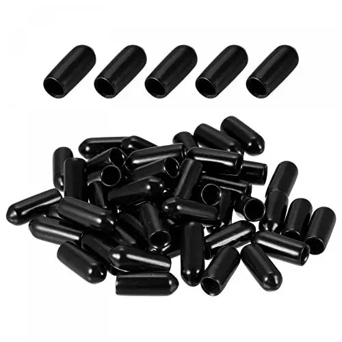 Produktbild: sourcing map 200Pack 4mm Schützer Gummi Endkappen Abdeckung für Schraube Möbel Rohr Schwarz
