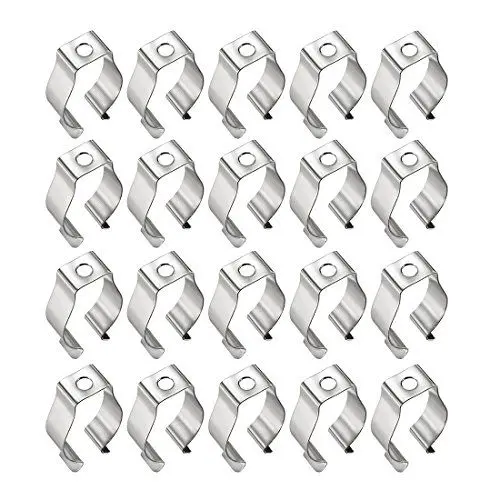Produktbild: sourcing map 20Pcs T8 Leuchtstoffröhre Lampenuntersatz Clip Lampenfuß Lampengestell Edelstahl