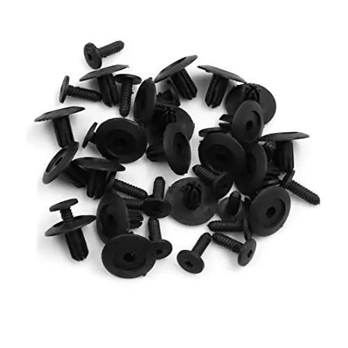 Produktbild: sourcing map 20Stk. schwarz Auto Stoßstange Plastik Niet Verschluss Clip 7mm Loch