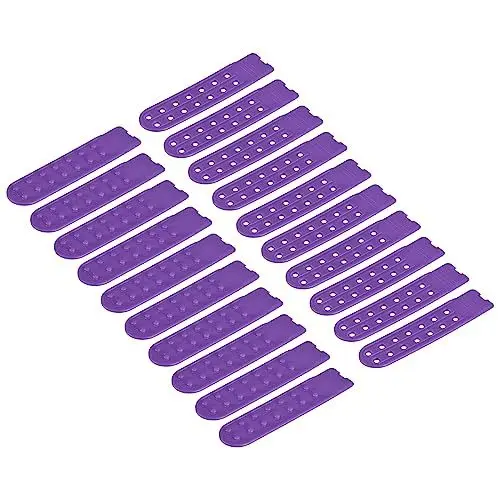 Produktbild: sourcing map 20 Paare Schnappdeckel Riemen Deckel Doppelreihe 14 Löcher Plastik Einstellbar Hut Schnappschloss Ersatz für Kappen Reparaturen (Tief Lila)