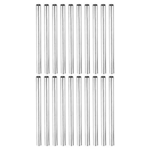 Produktbild: sourcing map 20 Stück Runde Kupplung Mutter M4x0.7mm Innengewinde 70mm Gewinde Rund Hülse Verbinder Stange Bolzen Rohrmutter Hardware Befestigung Silber
