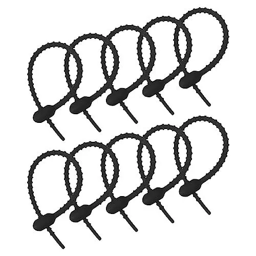 Produktbild: sourcing map 20 Stück Wiederverwendbare Reißverschlüsse 6Zoll Silikon Krawatten Taschenclips Allzweck Silikon Kabelbinder Brotkrawatte Haushalts Verdrehen Krawatten Wiederverwendbare Schwarz
