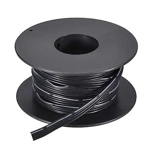 Produktbild: sourcing map 24AWG Silikon Schleife Kabel 4Pin 24 Gauge Flachkabel Flexibel Silikon Draht 6m/20ft Schwarz Gestrandet Verzinntes Kupfer Draht