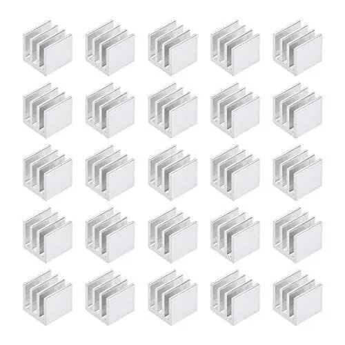 Produktbild: sourcing map 25Stk. Parallele Kerbe Kühlkörper für MOS GPU IC Chip Silber 10 x 10 x 10 mm