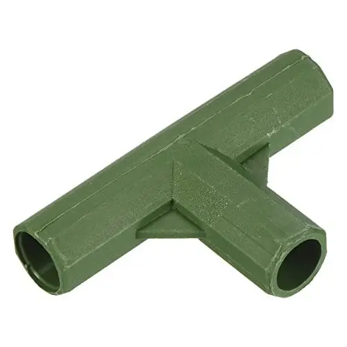 Produktbild: sourcing map 25 Stück Garten Rahmen Verbinder 12mm Kunststoff Flache 3 Wege Rohrverschraubung Verbindung für Pflanze Pfähle Zaun Markise Stange Bauen Grün