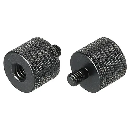 Produktbild: sourcing map 2Pack Mikrofonständer Adapter 1/4 Buchse x M5 Stecker Kamera Schraube Schwarz