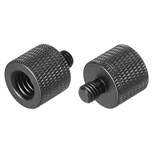 Produktbild: sourcing map 2Pack Mikrofonständer Adapter 3/8 Buchse x M6 Stecker Kamera Schraube Schwarz