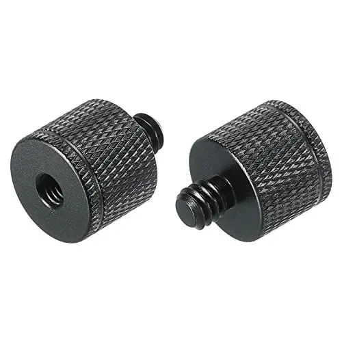Produktbild: sourcing map 2Pack Mikrofonständer Adapter M5 Buchse auf 1/4 Stecker Kamera Schraube Schwarz