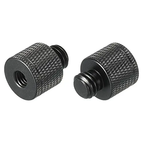 Produktbild: sourcing map 2Pack Mikrofonständer Adapter M6 Buchse auf 3/8 Stecker Kamera Schraube Schwarz