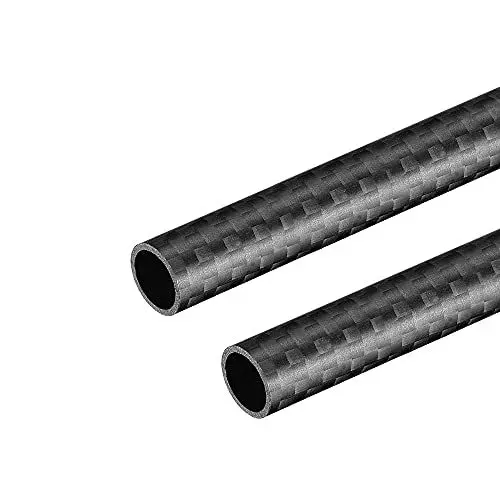 Produktbild: sourcing map 2Stk.Carbonfaser Rundrohr 10x8x330mm 3K Roll Eingewickelte Mattoberfläche für RC Airplane Quadcopter