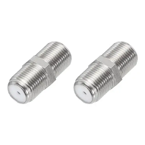 Produktbild: sourcing map 2Stk Koaxial Steckverbinder RG6 Koax Verlängerer F Buchse zu F Buchse Vergoldet Adapter 75 Ohm Wasserdicht für Koaxialkabel TV