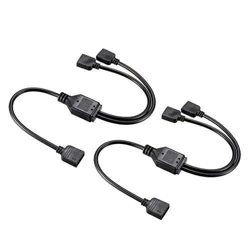 Produktbild: sourcing map 2Stk. RGB Shunt Kabel 1 Buchse zu 2 Buchse 3 Pin Anschluss 30cm Länge