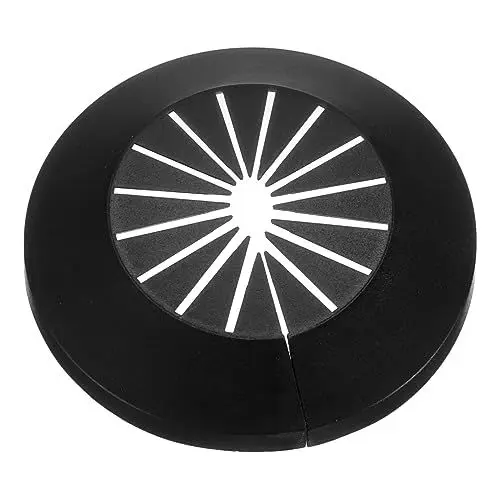 Produktbild: sourcing map 2Stk Rohrdeckel Dekoration 15mm-45mm PP Plastik Wappen Kragen Wasser Rohr Abfluss Linie Abdeckung Schwarz