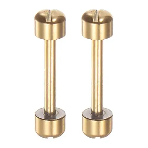 Produktbild: sourcing map 2Stk Uhren Schrauben Rohr Stab 16mm Innen Durchmesser Edelstahl Uhr Riemen Pins Gold Ton