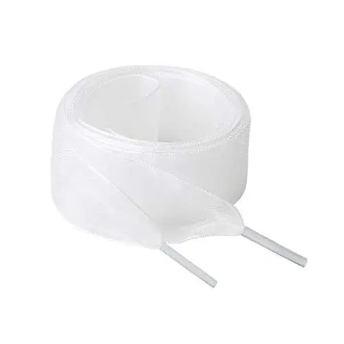 Produktbild: sourcing map 2 Paar 2,5 cm Breite Durchsichtig Schneegarn Turnschuhe Schnürsenkel Weiß 120cm