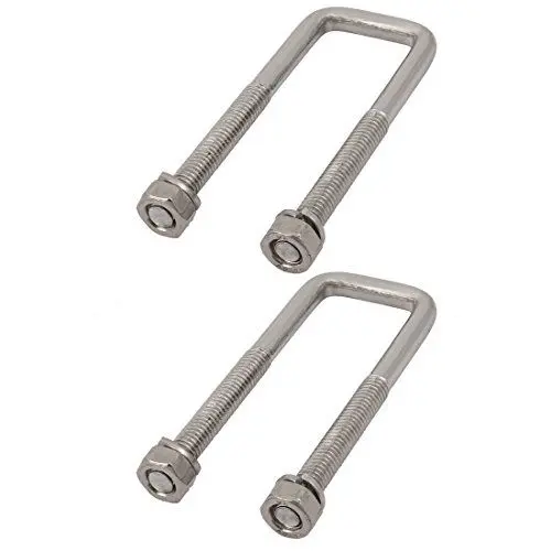 Produktbild: sourcing map 2 Stück Bügelbolzen mit Gewinde M6 x 20 x 70mm Quadratische U Bügel Bügelschraube 304 Edelstahl U-Bolts mit Mutter Bügelschelle für Dachbox Rohr Abschleppen Befestigung