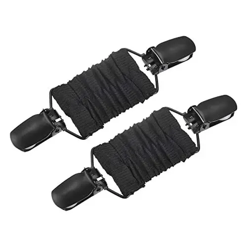 Produktbild: sourcing map 2 Stück Kleid Regeln Clips Pullover Clips Schal Strickjacke Kragen Schal Clip Spanner Kleid Rückengurt für Frauen Schwarz