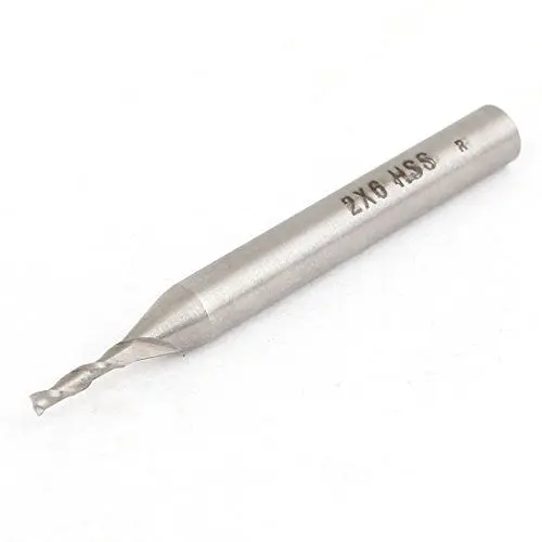 Produktbild: sourcing map 2 mm x 6 mm HSS Zylinderschaft 2 Flöte Fräser 60 mm lang de