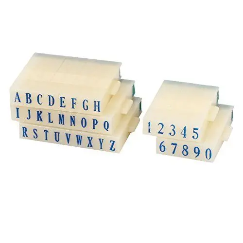 Produktbild: sourcing map 2er Set abnehmbare Nummer Buchstabenstempel, englische Buchstaben A-Z Alphabet Stempel 0-9 Ziffern arabische Ziffern Stempel Set für Handwerk Lehre