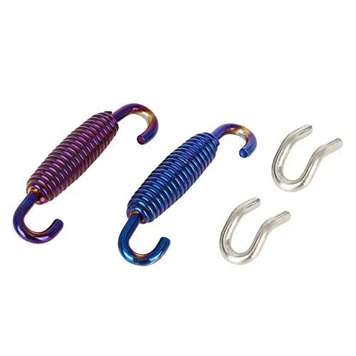 Produktbild: sourcing map 2stk.43mm Motorrad Auspuff Federn Edelstahl Schalldämpfer Auspuffrohr Feder Haken Motorrad Expansionsfedern Haken für Schalldämpfer Federn mit Zughaken Blau