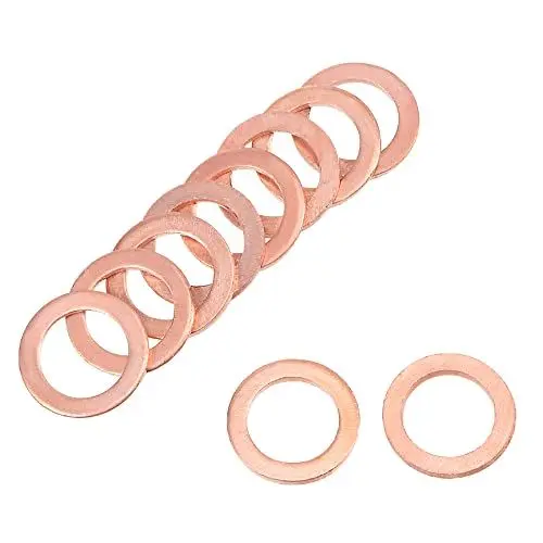 Produktbild: sourcing map 30Stk. Unterlegscheiben Flache Kupferscheibe für Schraubenbolzen 8mm x 12mm x 1mm