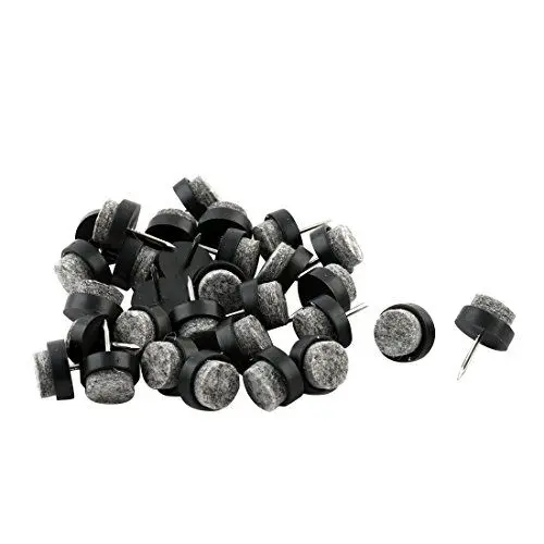 Produktbild: sourcing map 30 Stück 15mm Durchmesser Tisch Stuhl Möbel Füße Beine Boden Schutz Guard Filz Pad Nägel Schwarz
