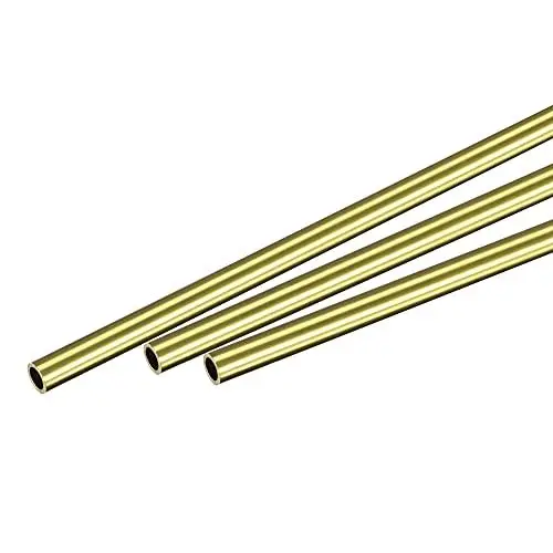 Produktbild: sourcing map 3 Stück Messing Rundrohr 4mm Außendurchm. 0.5mm Wandstärke 200mm Länge Rohr