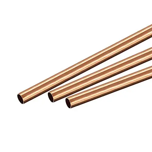 Produktbild: sourcing map 3stk. Kupfer Rundrohr 6mm AD 0,25mm Wandstärke 300mm Länge Rohr Schlauch