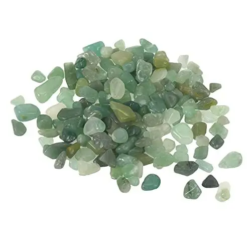Produktbild: sourcing map 400g/0.88lb 7-9mm Getrommelte Späne Steine Natürlich Gebrochen Kristall Quartz Unregelmäßig Poliert Steine Kies Dekoration für Aquarium Pflanzen Vase Füller Grün
