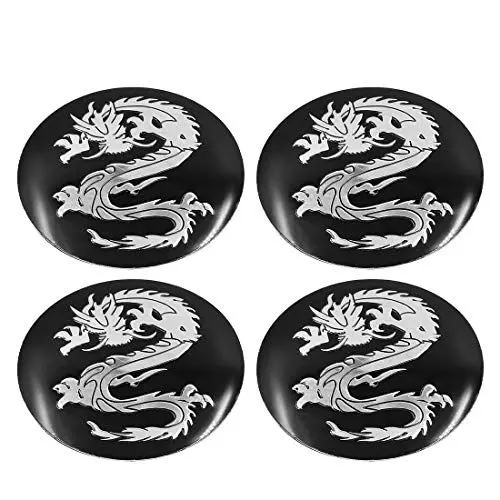 Produktbild: sourcing map 4Stk.Auto Rad Aufkleber Radkappen Nabendeckel mittlere Kappe Drache Muster 56mm