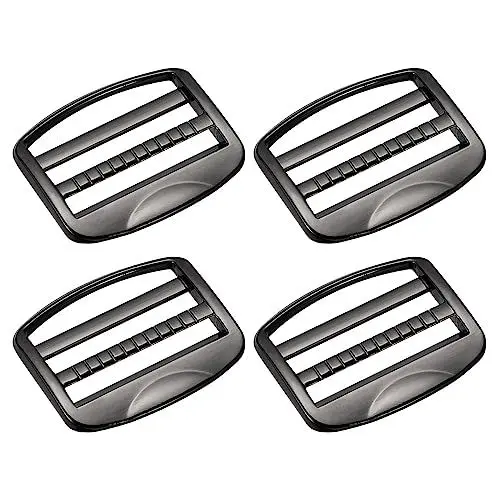 Produktbild: sourcing map 4Stk Metall Leiter Schnalle Gleiter Tri-Gleiter Metall Einstellbar Schnallen 38mm(1-1/2