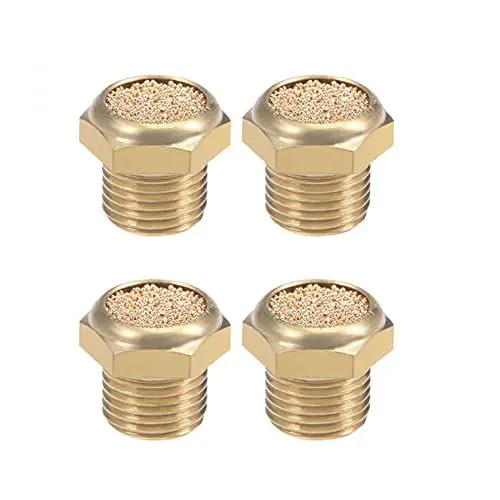 Produktbild: sourcing map 4 Stück 1/8 PT Sinter Bronze Auspuff Schalldämpfer mit Messinggehäuse DE de