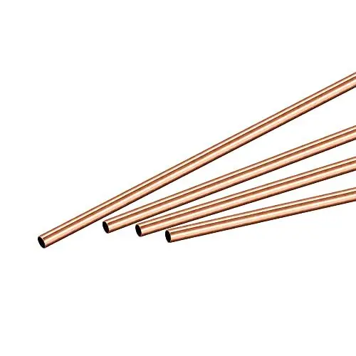 Produktbild: sourcing map 4stk. Kupfer Rundrohr 2,5mm AD 0,25mm Wandstärke 300mm Länge Rohr Schlauch