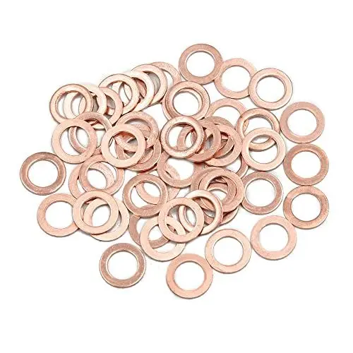 Produktbild: sourcing map 50Stk. Flache Dichtungsringe Kupfer Unterlegscheiben 10mm Innen