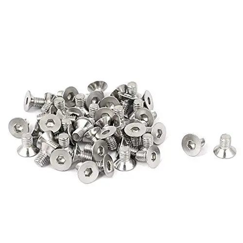 Produktbild: sourcing map 50 Stück M3x5mm Senkkopfschrauben Edelstahl Sechskantschraube Flachkopf Senkschrauben Schraube