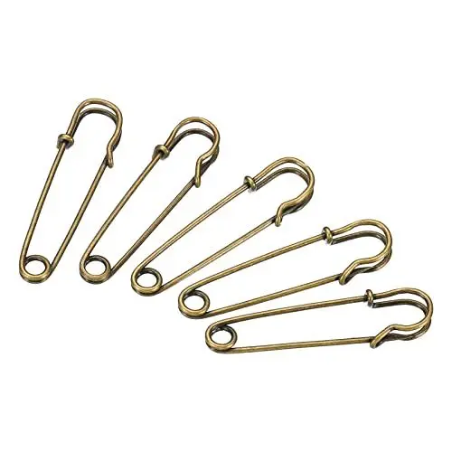 Produktbild: sourcing map 50 Stück Sicherheitsnadeln 1.5 Zoll Große Metall Nähstifte für Decken Röcke Handwerk Brosche Herstellung Bronze Ton