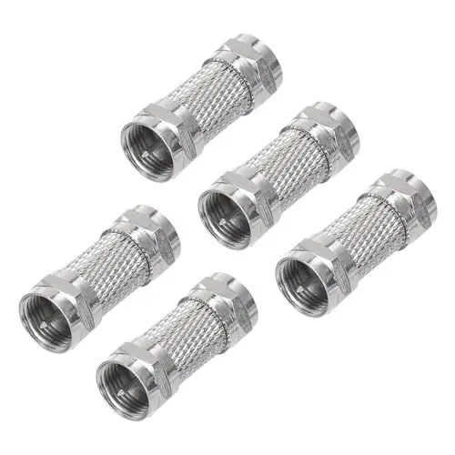 Produktbild: sourcing map 5Stk Stecker an Männlich Koaxial Steckverbinder F Typ RG6 Koax Verlängerung Koppler Adapter 75 Ohm Wasserdicht für Antenna Koaxialkabel TV Verteiler