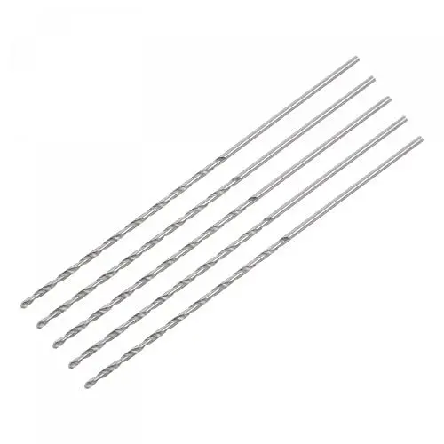 Produktbild: sourcing map 5 Stk. 1mm Mini Mikro Spiralbohrer Hochgeschwindigkeitsstahl geradem Schaft Extra lang Metallbohrer 60mm für Aluminiumlegierung