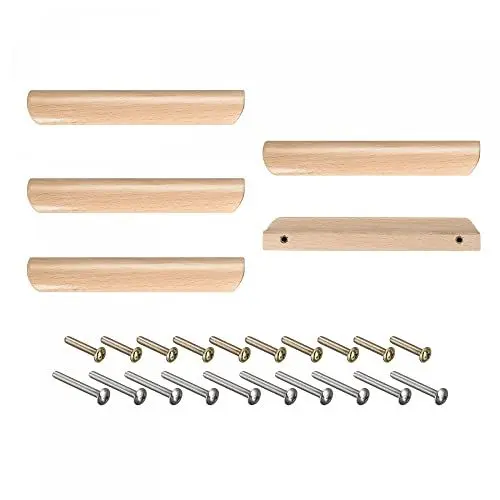 Produktbild: sourcing map 5 Stück Holzgriffe 160mm/6.3 Zoll Lochabstand für Küchenmöbel Schublade Kleiderschrank Schrank